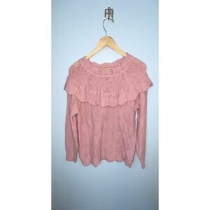 Cupcake Clothing LTD Women's Crew Neck Knit Sweater Pullover Pink - Size L